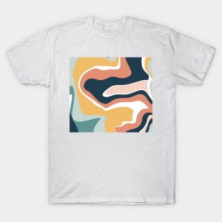 Muted Retro Marbled Swirl T-Shirt